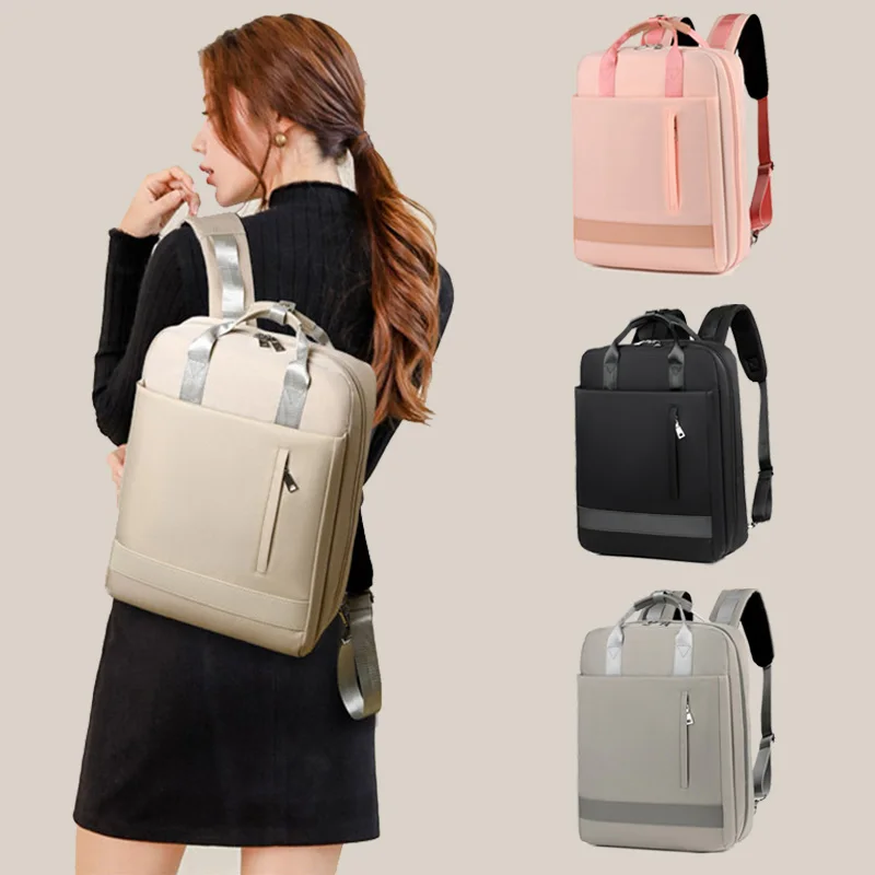 

15.6 " Hot Women Laptop Backpack USB charging for students girls school backpack bag Female travel bagpack, Khaki, pink, grey, black