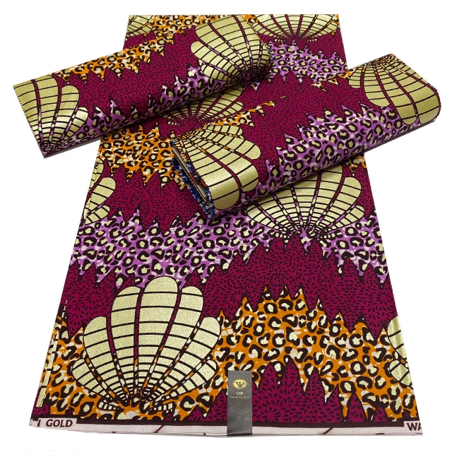 

Wholesale African Golden Wax Prints Fabric Ankara 100% Cotton Fabrics 6 Yards/pcs For Sewing Dress