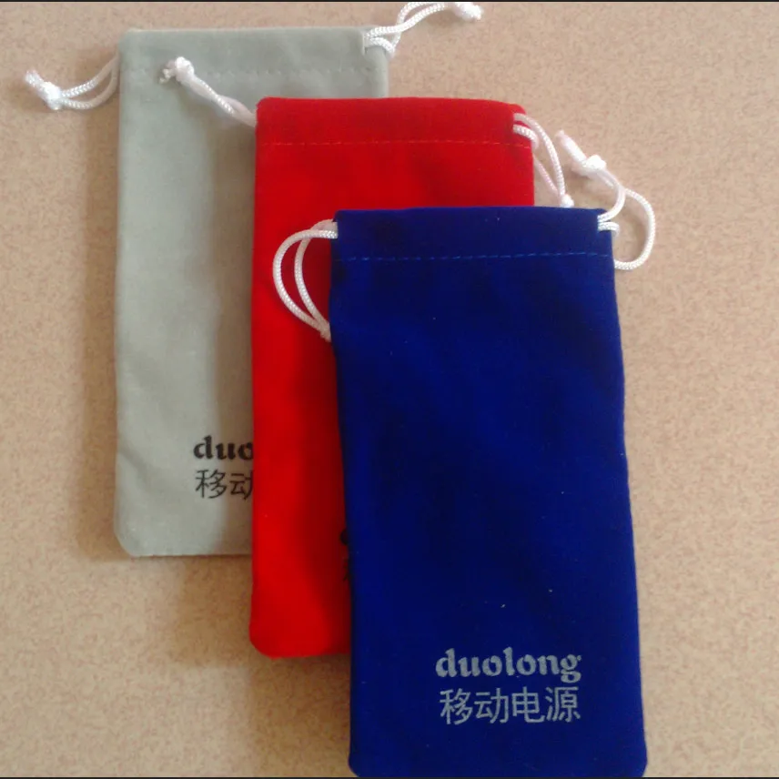

custom logo for jewelry gift storage and packaging high quality velvet jewelry gift pouch 6*17cm velvet drawstring bag