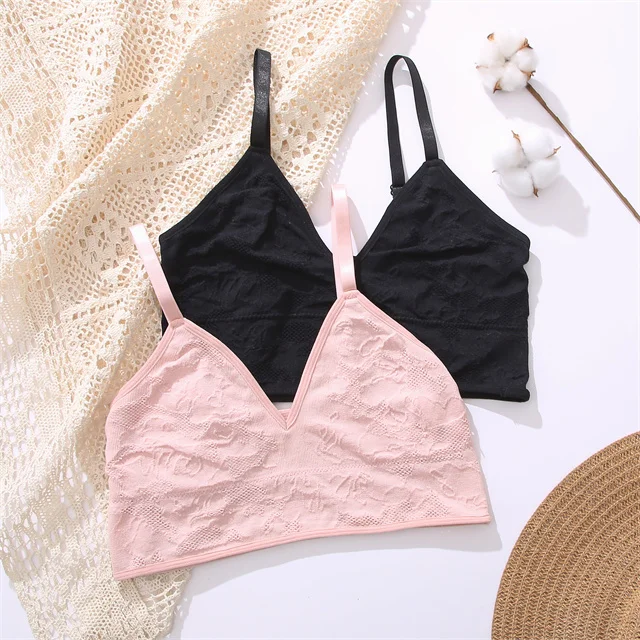 

FINETOO High Quality 2021 Wholesale Sexy Women Seamless Lace Hollow Out Bra Daily Use Comfortable Breathable Ladies Bra