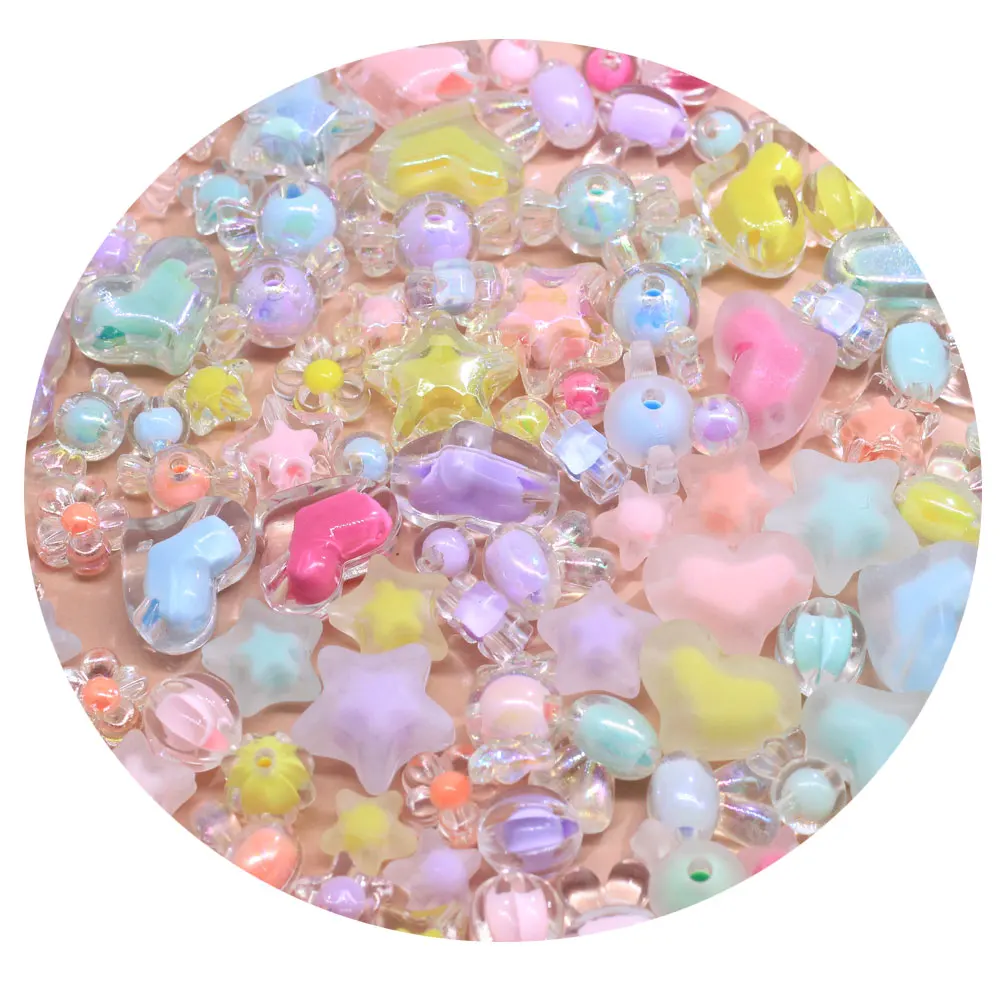 

Transparent Acrylic Beads Star Flower Loose Spacer Beads For Jewelry Making DIY Handmade Accessories