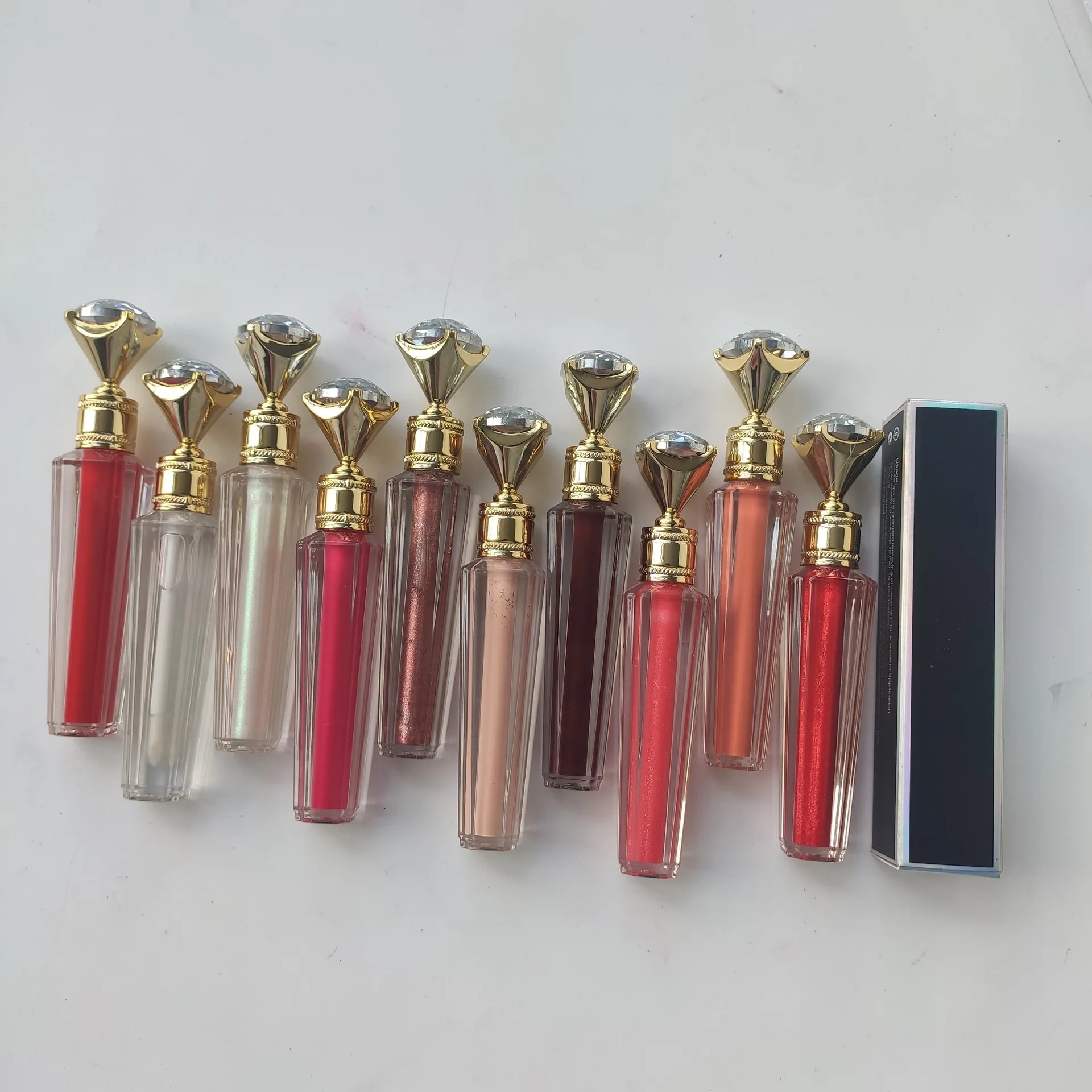 

2021 New Style Shimmer Liquid Clear Lipgloss Luxury Tube Diamond Glitter Lipgloss