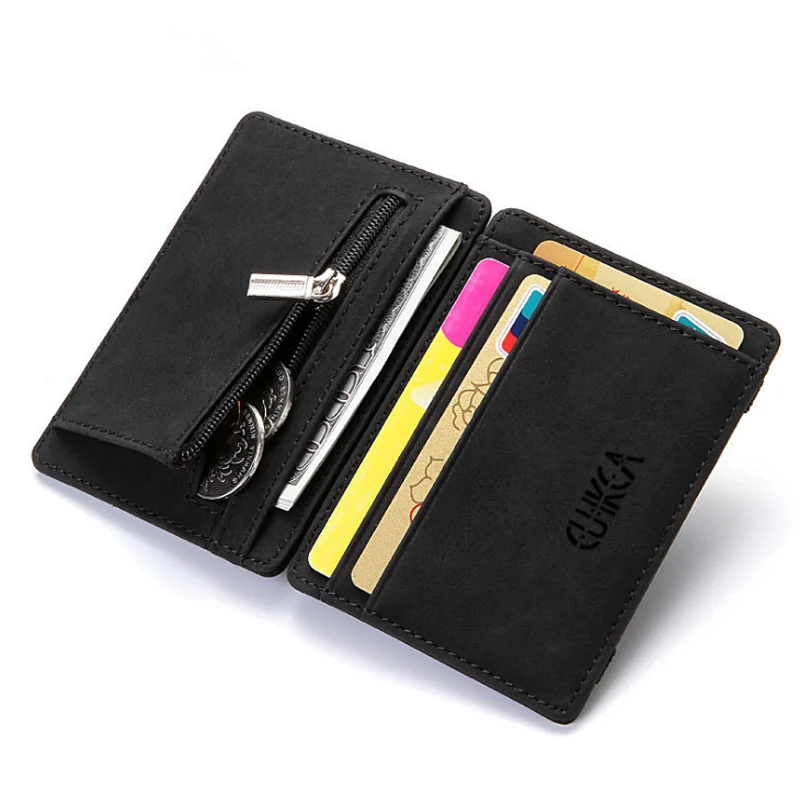 

Hot Selling Creative Design Coin Purse Black PU Leather Men Magic Wallet