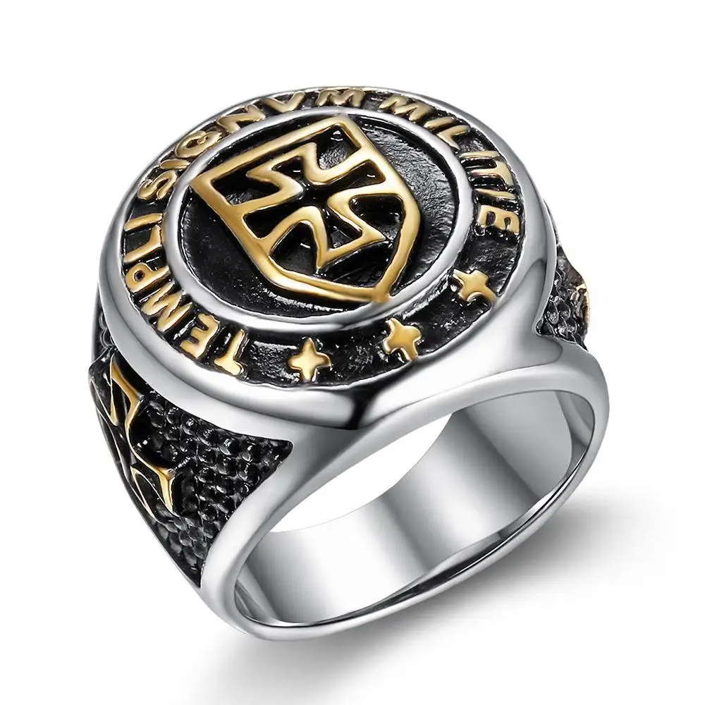 

AliExpress classic jewelry men's Templar cross stainless steel ring hand decoration