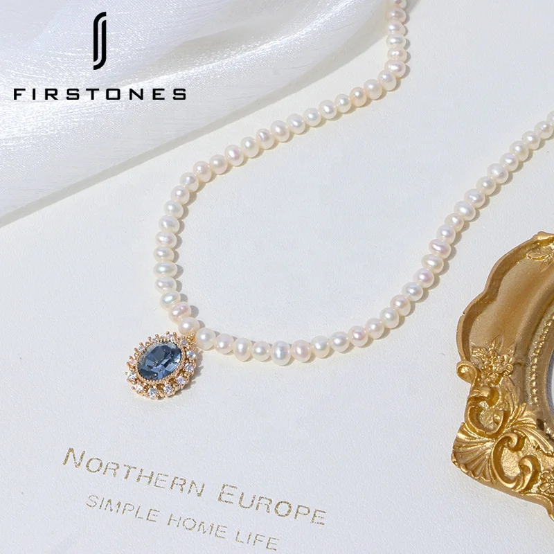 

Fashion Retro 14K Gold-Filled Zircon Freshwater Pearl Necklace For Womens