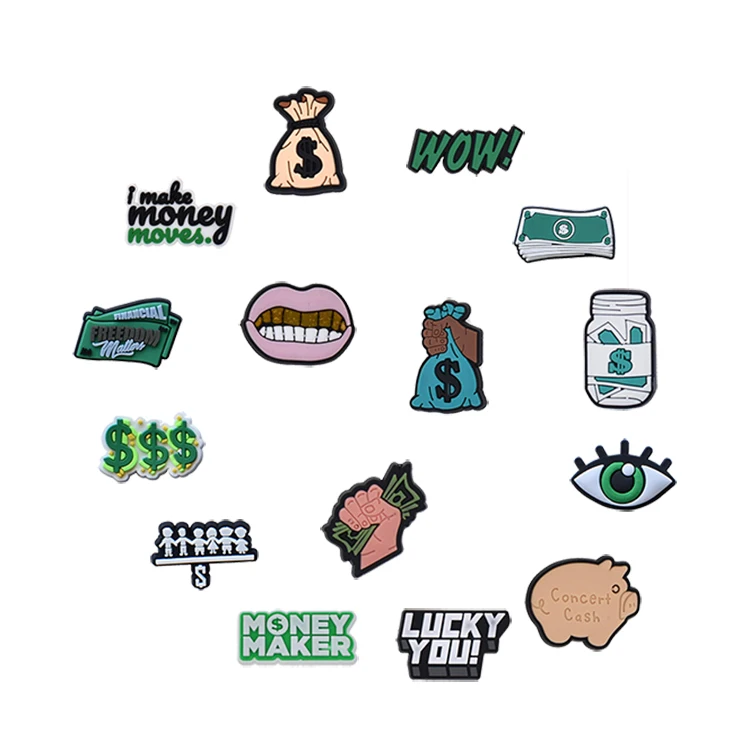 

Wholesale Shoe Charms Cartoon Money Croc Shoe decorations Birthday Gifts for Charm Lady, As pictures show