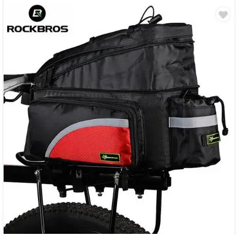 

ROCKBROS Mountain Bike Bicycle travel Doluble Rear Bag Bike Trunk Pannier Large Capacity With Rain Cover Bag, Red, blue, grey, green, black and yellow