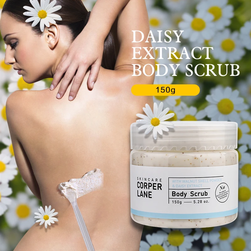 wholesale hot shop deep cleansing spa exfoliating natural whiteningbody Shea Butter Daisy hand face body scrub