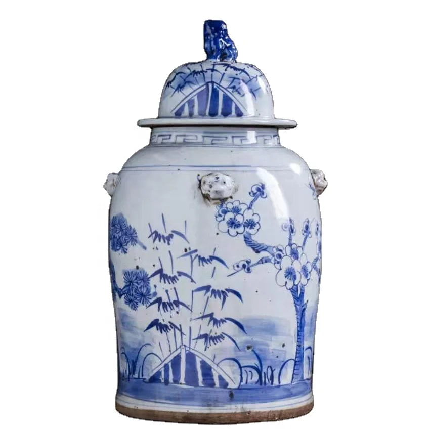 

Hand painted porcelain chinese blue and white ceramic porcelain antique ginger jars with plum blossom, Blue and white, can be customized