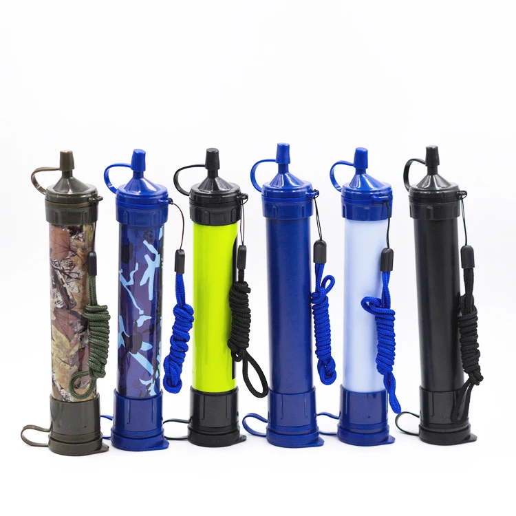 

Outdoor Mini Portable Water Filter Purifier Survival Life Water Filter Straw, Yellow,blue,black