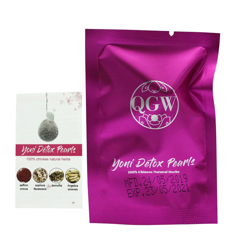 

Hot sale private label herbal yoni pearls vaginal womb yoni detox pearl, Purple;pink etc. bags