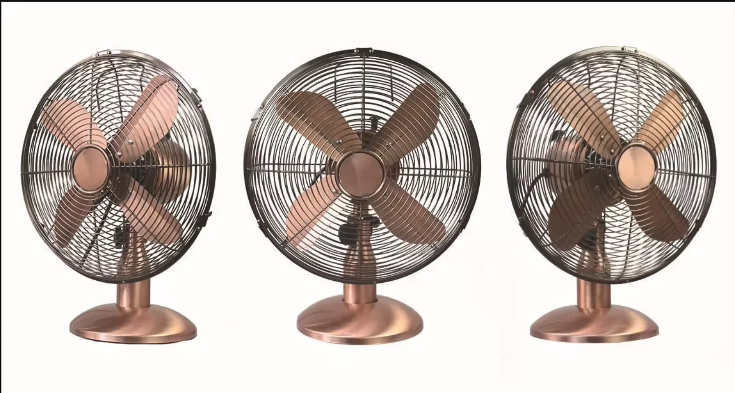 Table Fan, 10-inch, 4-Aluminum-Blade, 3-Speed, Copper - detail 8