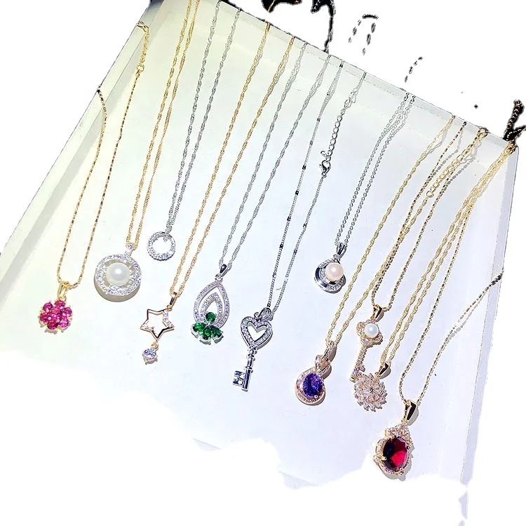 

PUSHI south korea beautiful fashion jewelry delicate mixed necklace lot zircon necklace pendant necklace