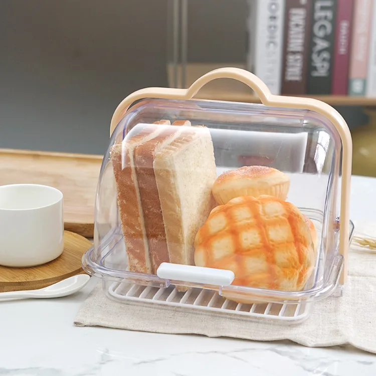 

Transparent Plastic Dustproof Cake Refrigerator Bread Box Display Household Toast Storage Box Bread Lunch Container