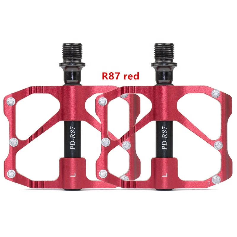 

PROMEND Road Mountain Bike Pedales Carbon Fiber tube 3 Bearings non-slip Aluminum Alloy Ultralight Bicycle Bike Pedals MTB, Black, red, white