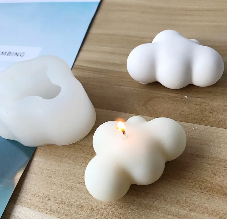 

Clouds Shape Candle Mold Silicone Molds Cute Jewelry Soap Handcraft Ornaments Making Tool DIY Soap Mold, White