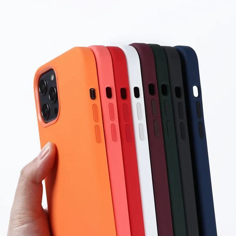

2021 New Magnetic 12 mini liquid Silicone cover for iphone 12 pro max case
