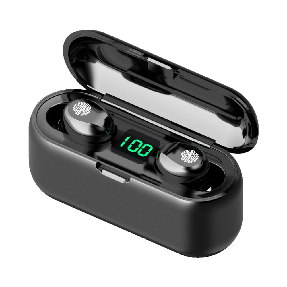 

F9 LED Display Waterproof Earbuds Noise Cancelling Ear Buds 2000mAh Power Bank TWS Bluetooth Earphone