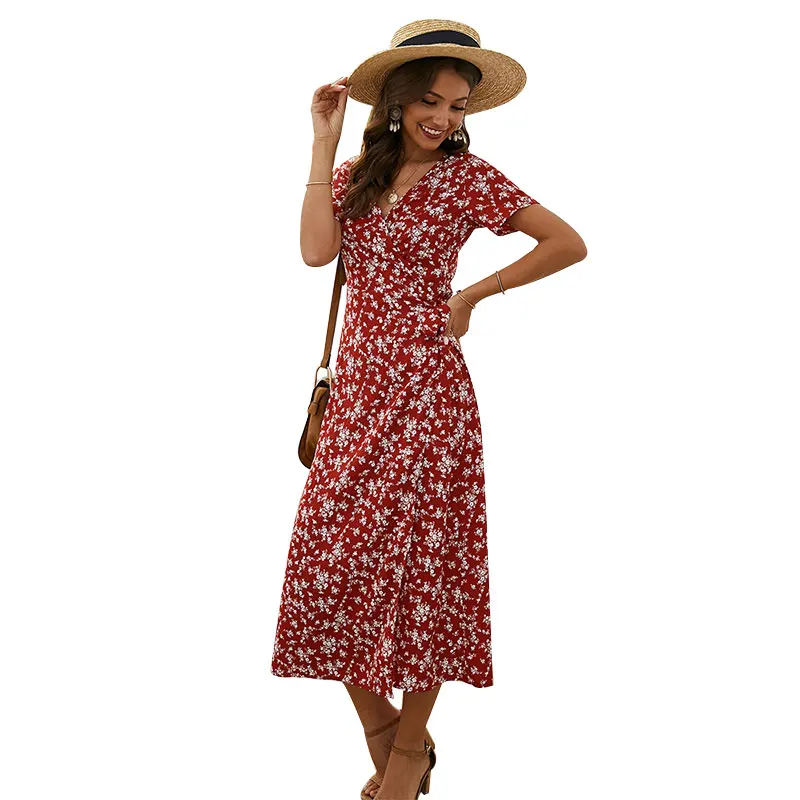 

2021 Shein long maxi dresses women summer beach dress multi colored dress
