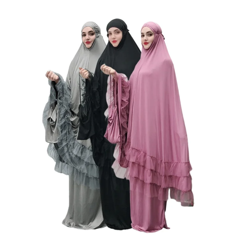 

Islamic clothing women plus size islamic prayer dress prayer abaya prayer skirt khimar jilbab 2 pieces, 10 colors
