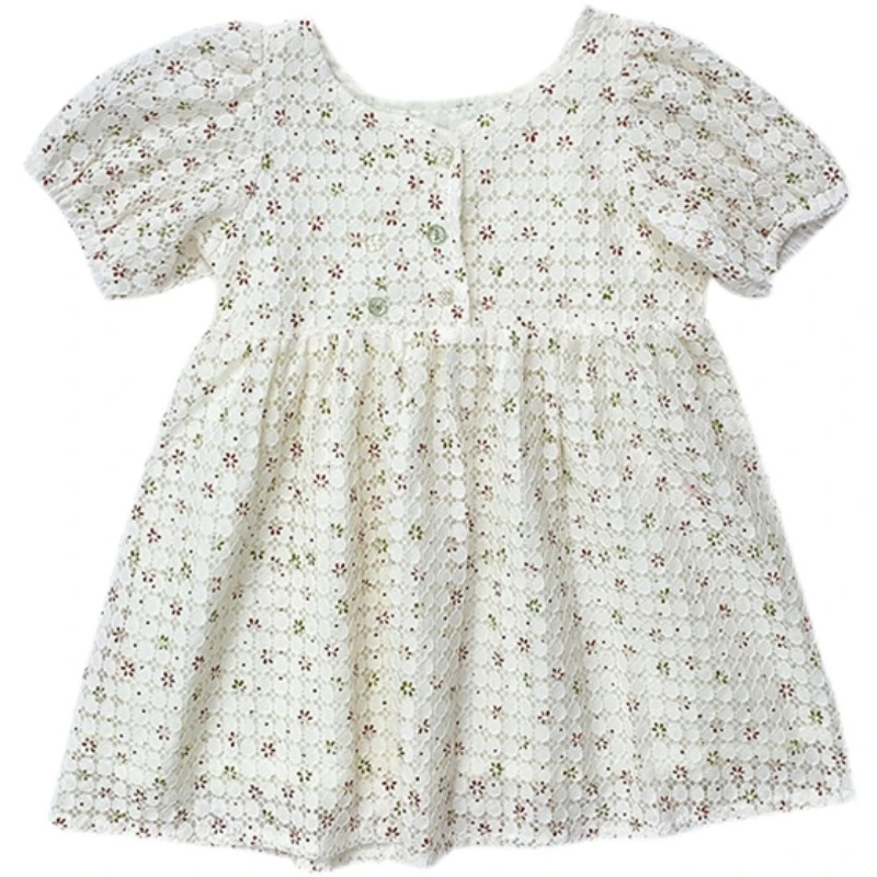 

Spring and summer new products children's clothing wholesale girls print tie rope sleeveless vest dress for girls