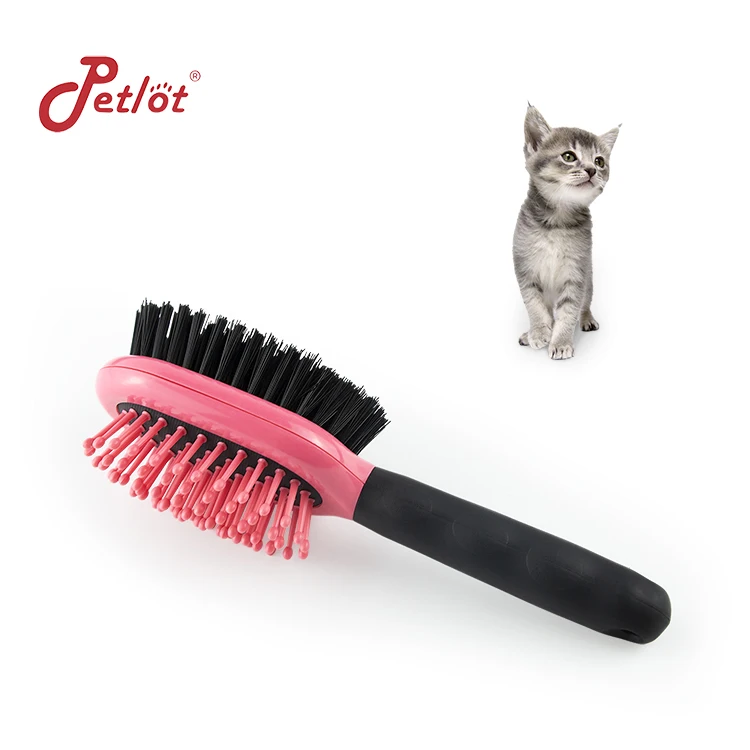 

Two-In-One Pet Cleaning Brush And Pet Massage Brush Double-Sided Brush, Pink