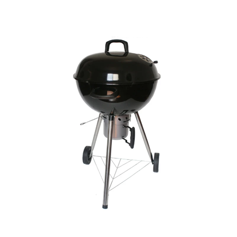 

Hot Selling Barbecue Apple Enamel Shape 2 Wheels And Handle 18.5" Kettle Weber Bbq Charcoal Grill, Black/customized