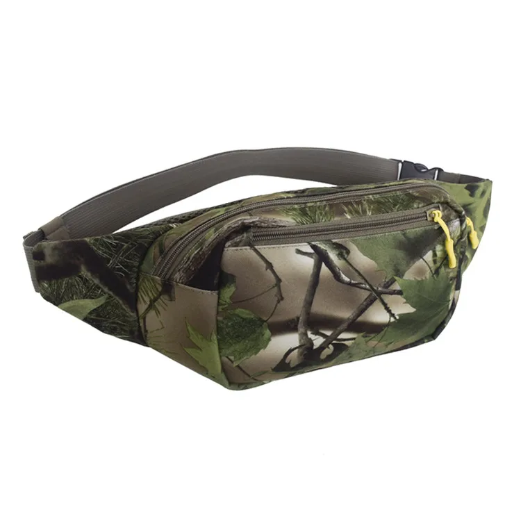 

Outdoor Green Flannel Camouflage Waist Bag for Hunting, Riding, Running, Green camo