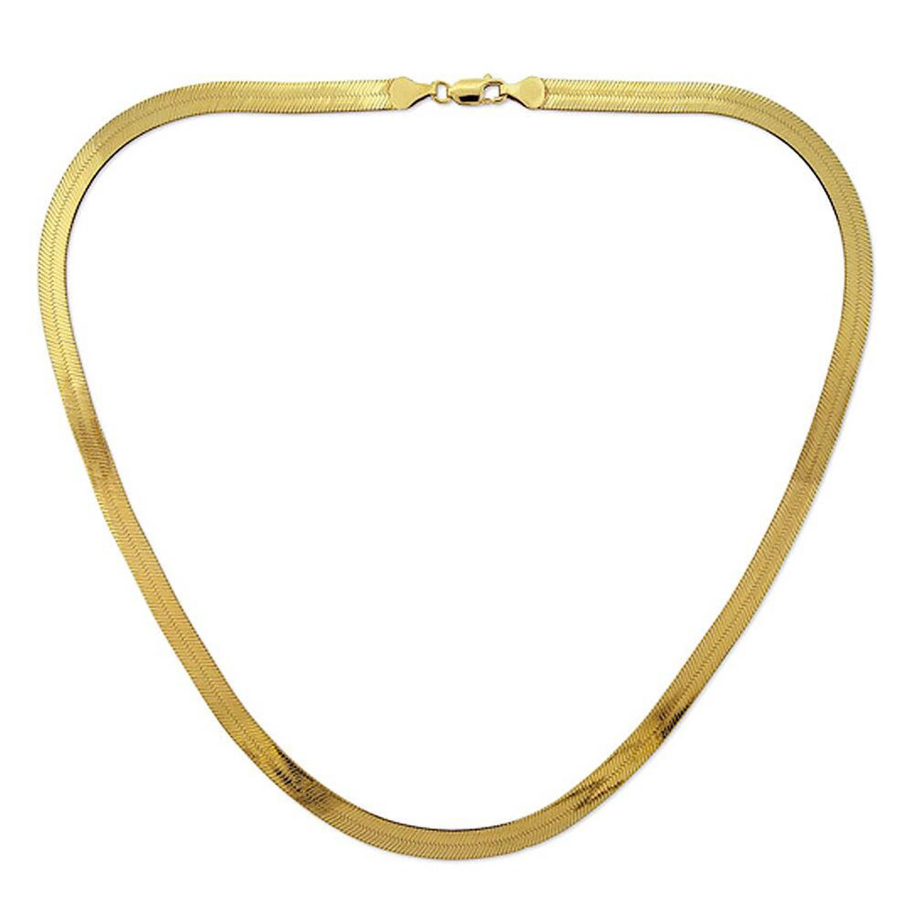 

Italian Style Snake Necklace Length 14" to 26" Yellow Gold 5MM 2.7MM Ladies Herringbone Silver Chain