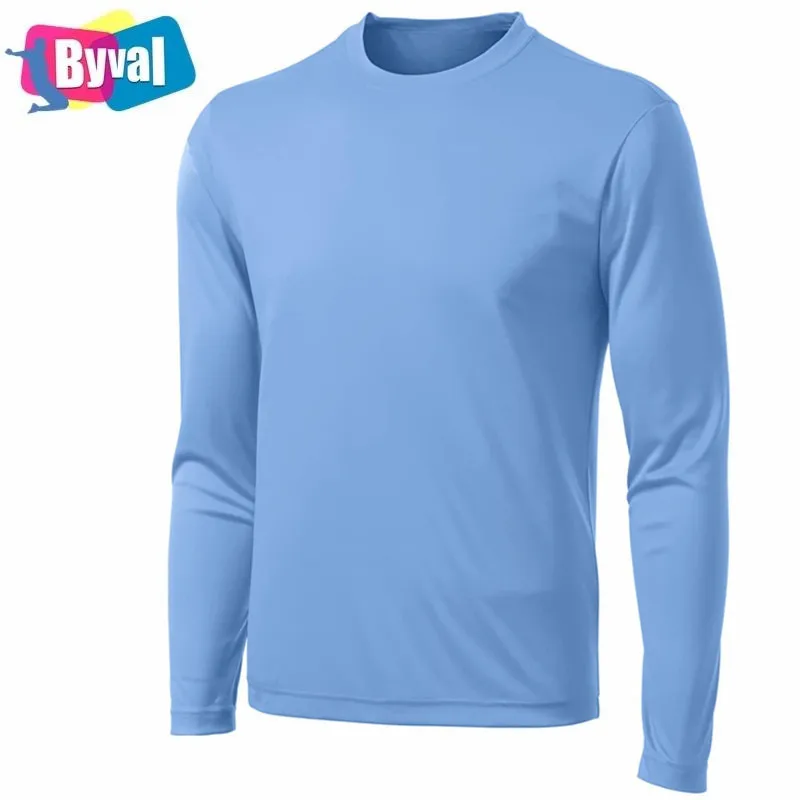 

2021 OEM High Quality Breathable Fitness Polyester Cationic Long Sleeve Sports Mens Blank Custom Logo T shirt, Customized color