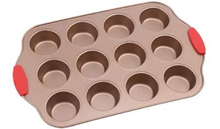 
K-115-SH-RG Copper Round Cake Pan with Silicone Handle 