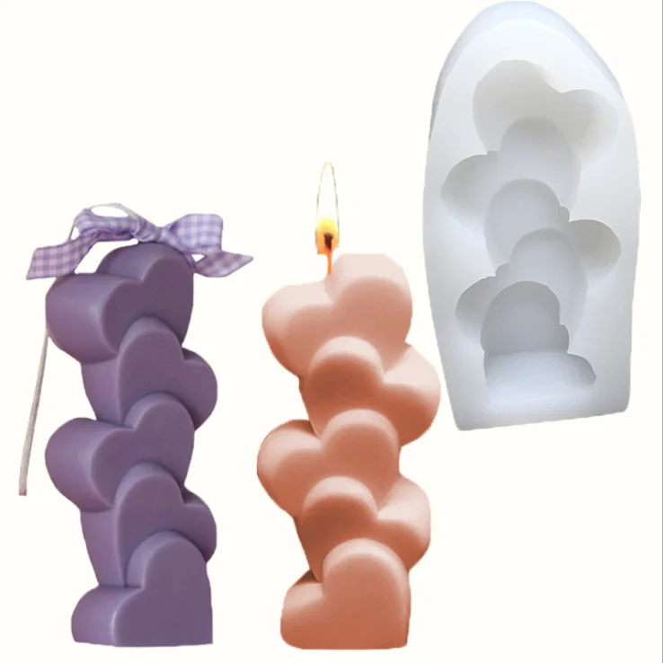 

geometric five-link love plaster chocolate baking cake decoration candle mold