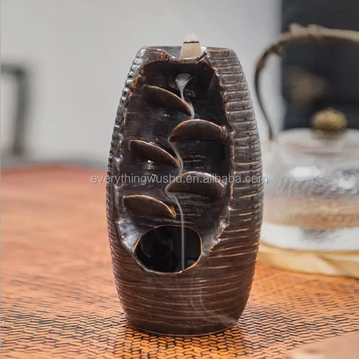 Worldwide Free Shipping Waterfall Incense Burner Ceramic Incense Holder,Option for Mixed Incense Cones