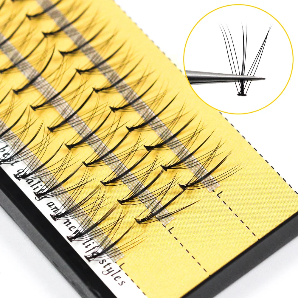 

Best Sale Extension 0.05 0.07mm Faux Pre Made Fans Single Plant Wispy False Eyelashes 3D Effect Volume Soft Eye Lashes, Natural black