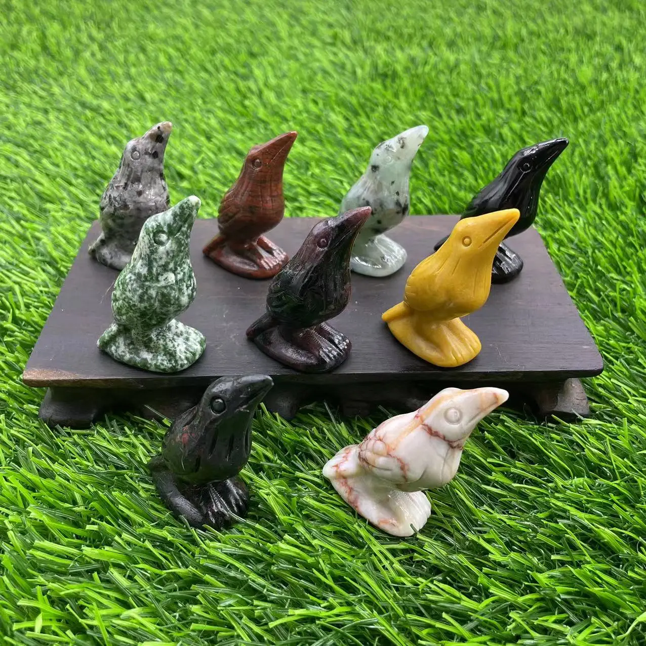 

5cm natural healing gemstone Carving Crafts cute animals gemstones gifts crystal crow healing stones crystal raven