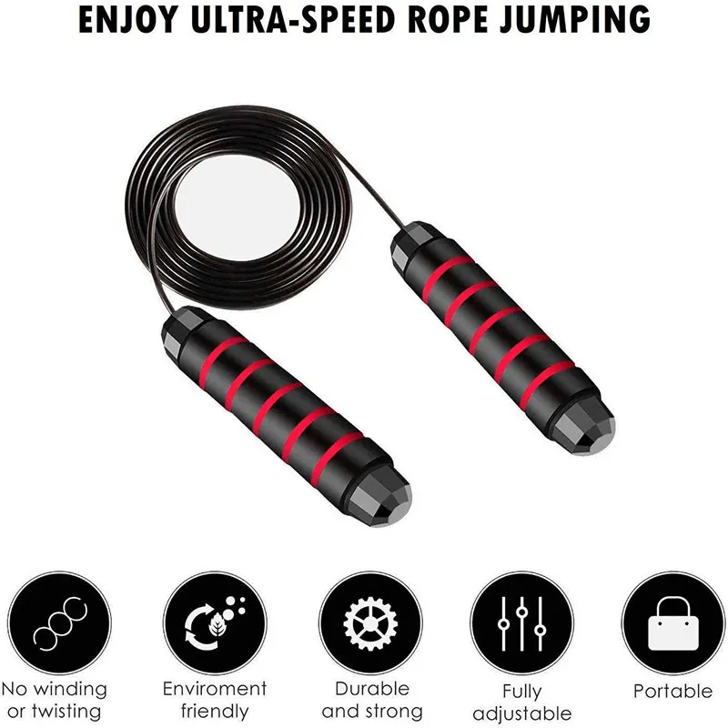 Tangle-free avec roulements à billes Rapide Speed Jump Rope Crossfit Maison Exercice ~ 
