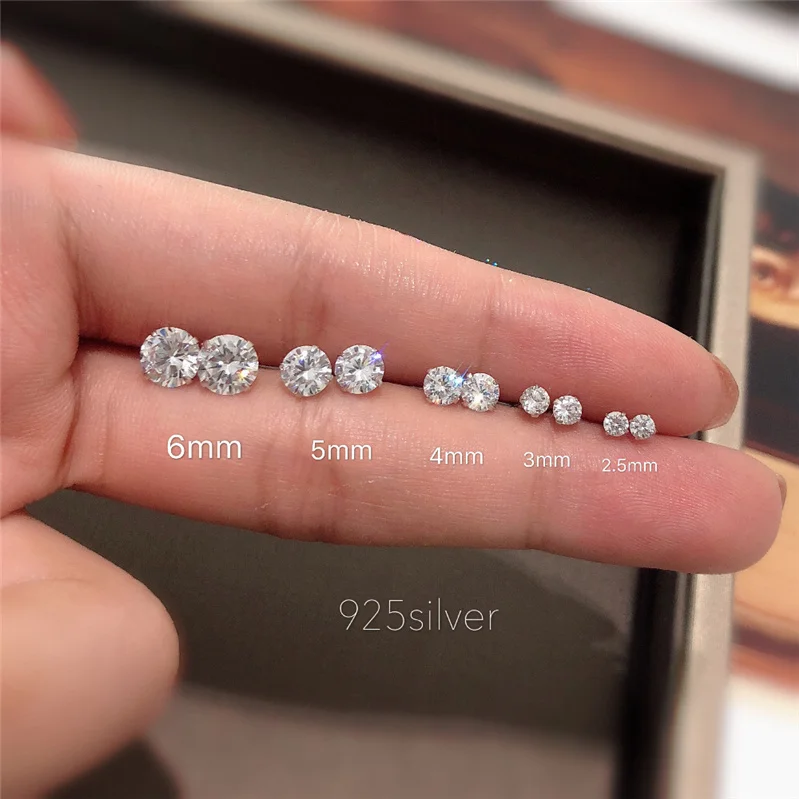 

Fashion Minimalist Mini Diamond Stone 925 Silver Stud Earrings For Women