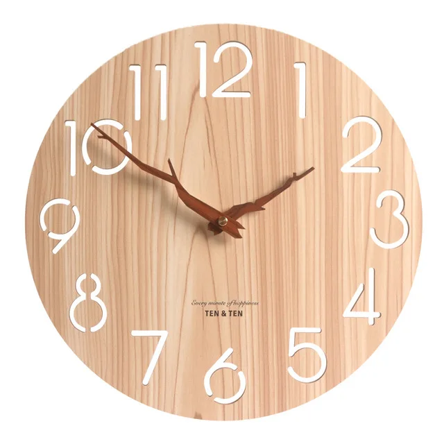 

Modern minimalist living room woodfashion atmosphere mute Nordic clock wooden home decoration wall clocks