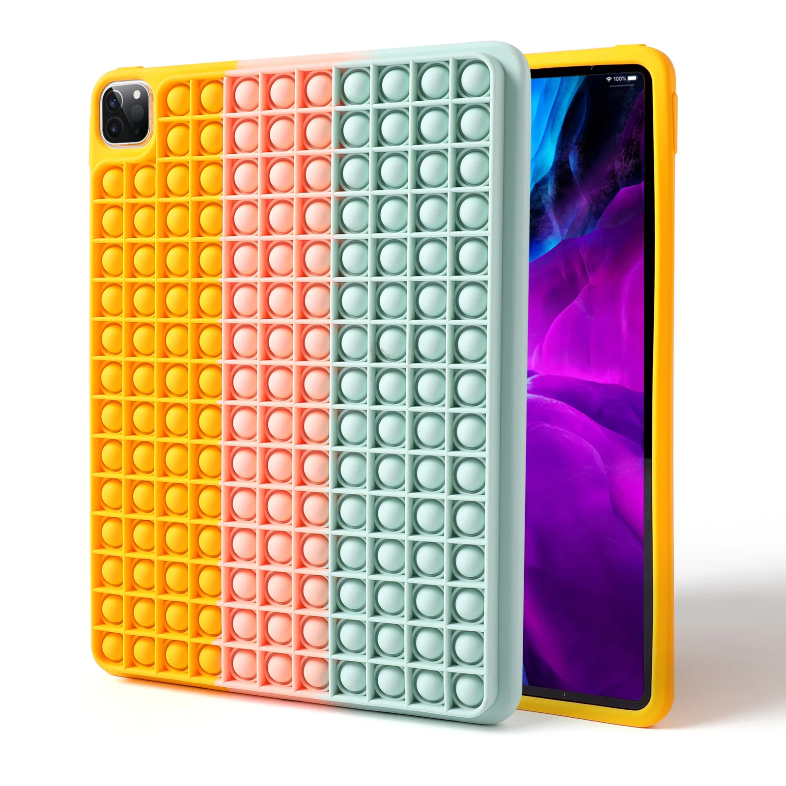 

Pop it Tablet Case Silicone Sensory Fidget Toy Tablet Cover Push Bubble Game Tablet Case for ipad 12.9