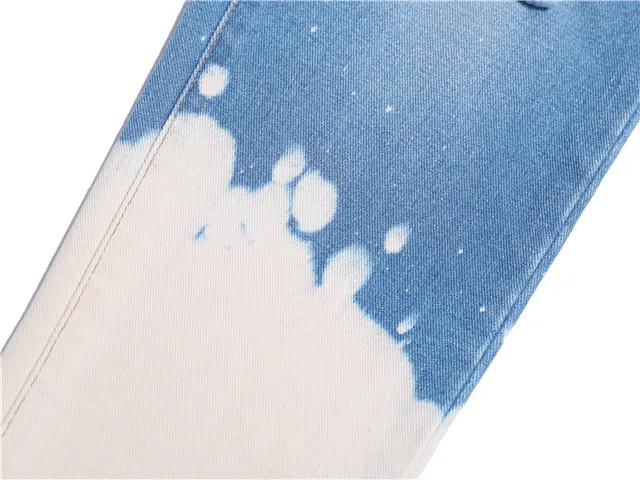 
New arrival cotton denim ripped jeans women tie dye bleach fashionable pencil jeans for women crop jeans for ladies 