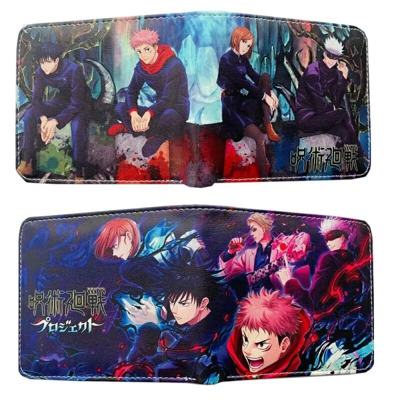 

14 Styles Japanese Cartoon Jujutsu Kaisen Anime Wallet Short Purse For Student Whit Coin Pocket Credit Card Holder, Mixed color