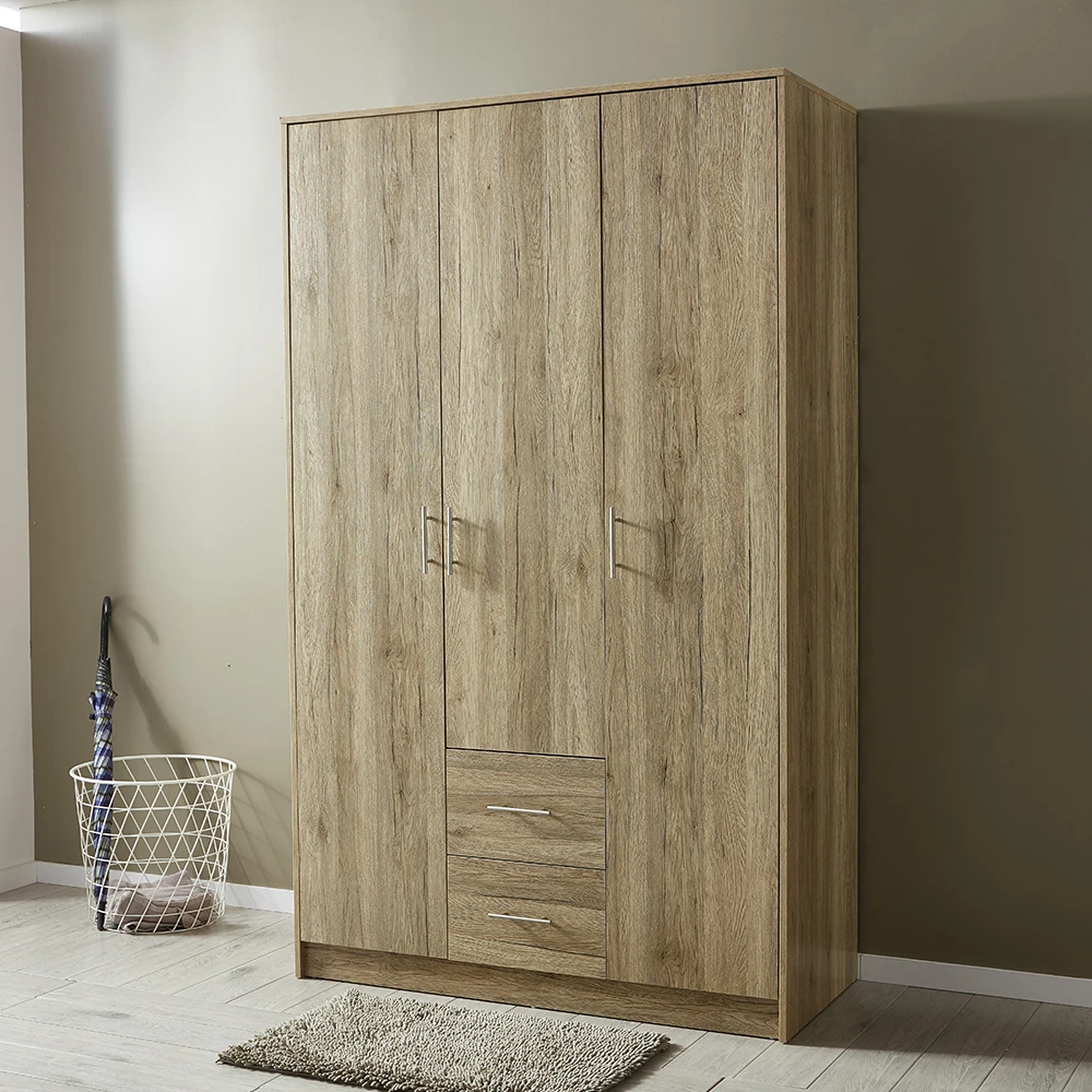 Hot Sales Plastic Wardrobe Flat Pack Wardrobe In Wardrobe Oak 3door 2drawer Armoire Closet