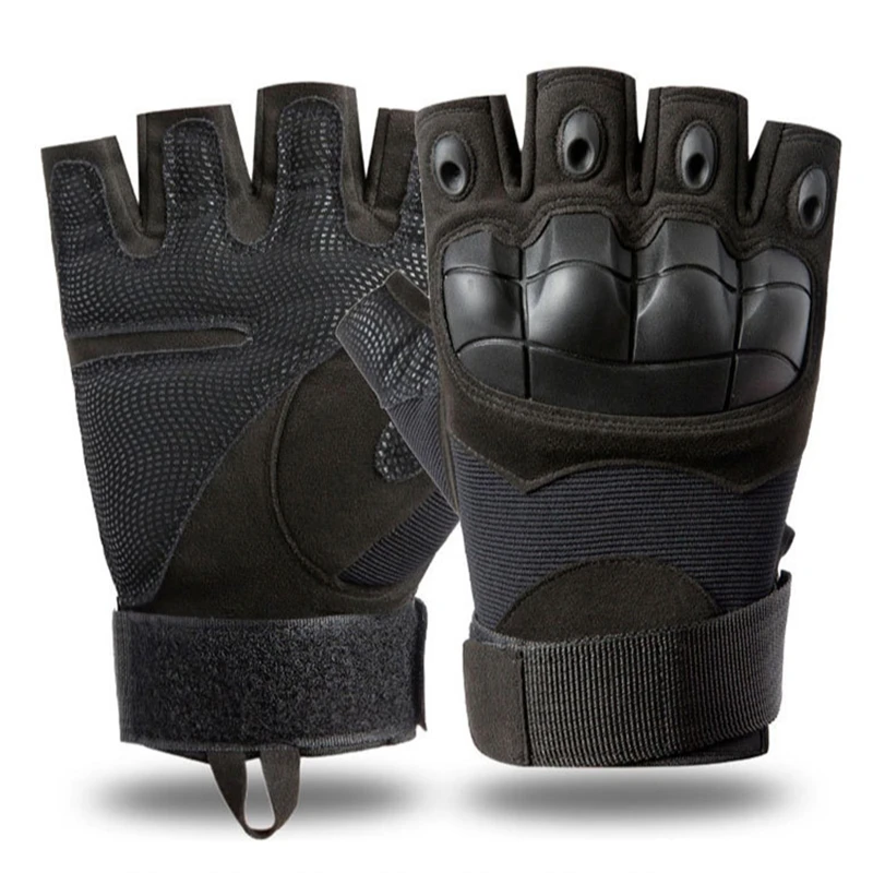 

Tactical Hard Knuckle Half Finger Gloves Military Combat Hunting Gloves fitness glove, 3 colors as shown