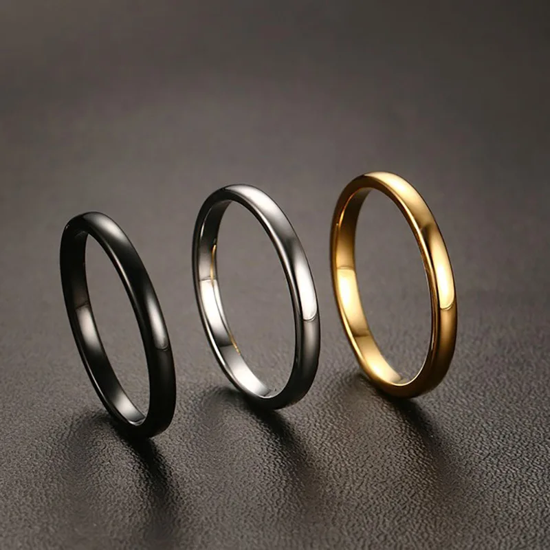 

Hot Selling Small And Simple Stainless Steel Matte Ring Simple Glossy Customize Jewelry Wholesale Ring For Men Women, Picture shows
