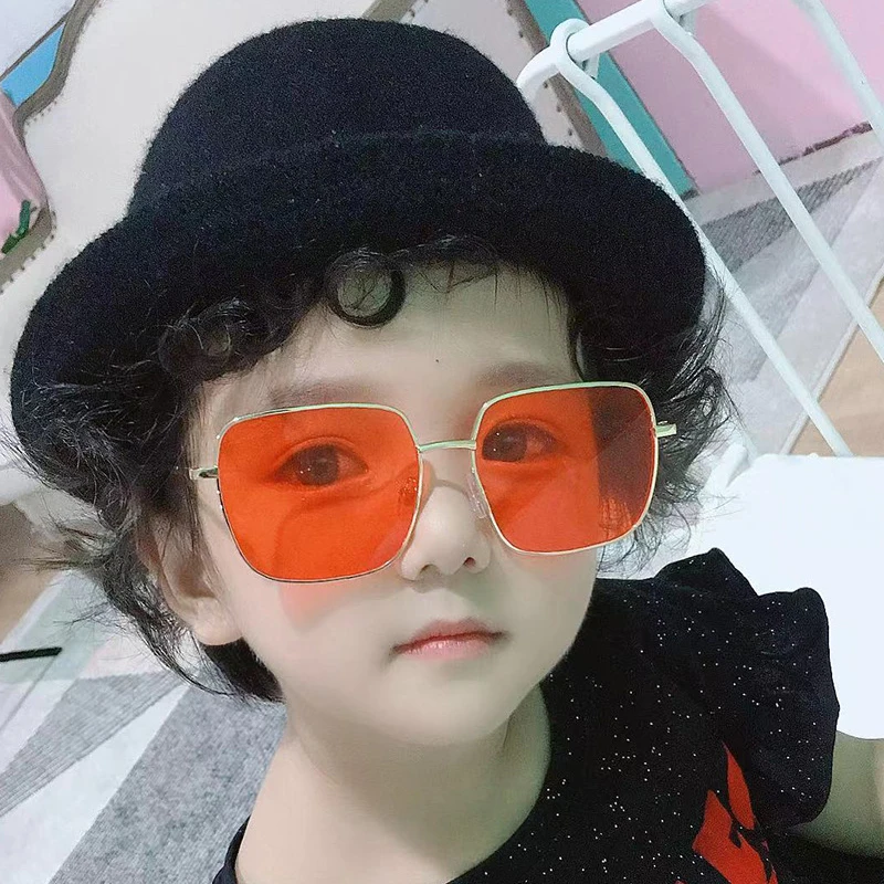 

Finewell Metal Frame Square Sunglasses Children 2021Baby Boys Girls UV400 Kids Toddler Retro Glasses Ocean Lens Eyewear Shades