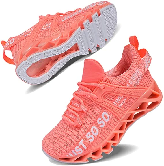 

UMYOGO Just so so Boys Girls Unisex Tennis Running shoes Lightweight Breathable Sneakers for Kids, Pink,black,white