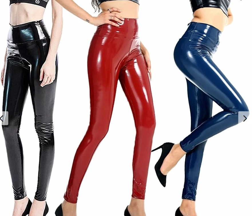 

2020 new fall women clothes plus size pants sexy PU leather pants, Picture color