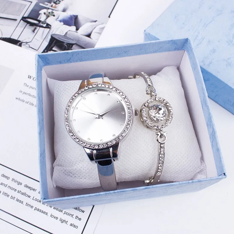 

High Quality Wholesale 2020 Luxury Beautiful Set With Diamond Calendar Quartz Watch female women Diamond Cheap Women Bracelet