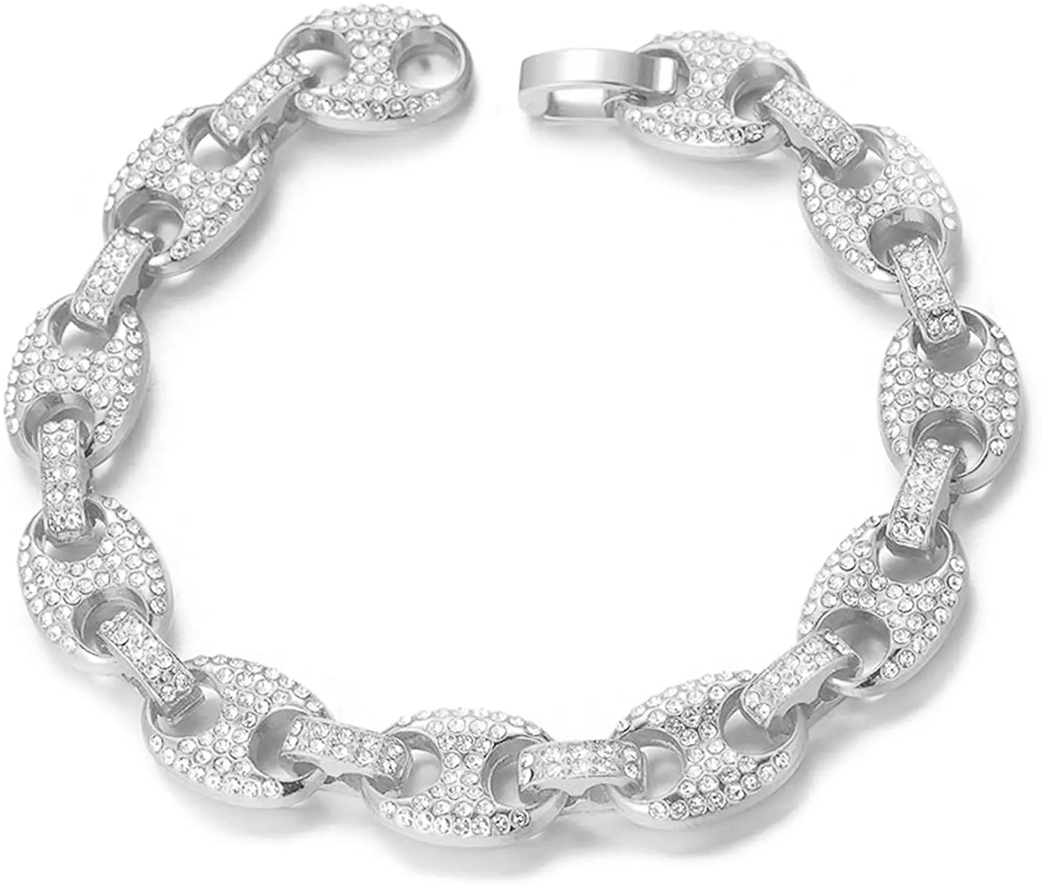 

Men's Hip Hop Coffee Bean Bracelet Fashion Diamond Punk Choker Charm Jewelry