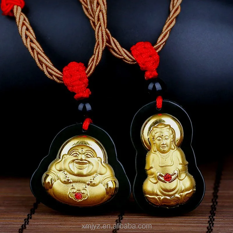 

Hetian Jade Ink Gold Inlaid With Jade Guanyin Buddha Pendant Male And Female Couples Will Sell Gifts Live Source